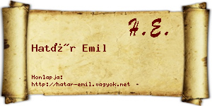 Határ Emil névjegykártya